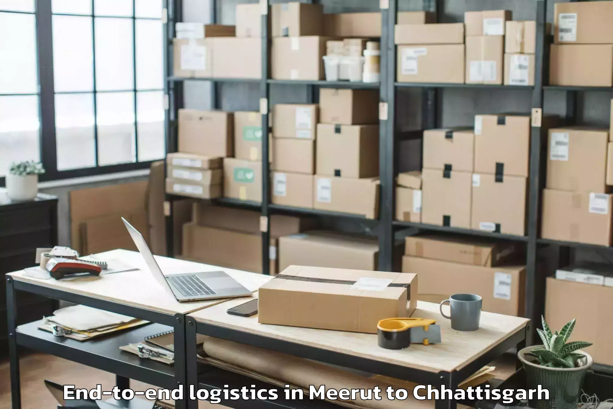 Book Meerut to Katghora End To End Logistics Online